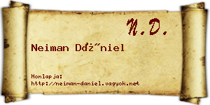 Neiman Dániel névjegykártya
